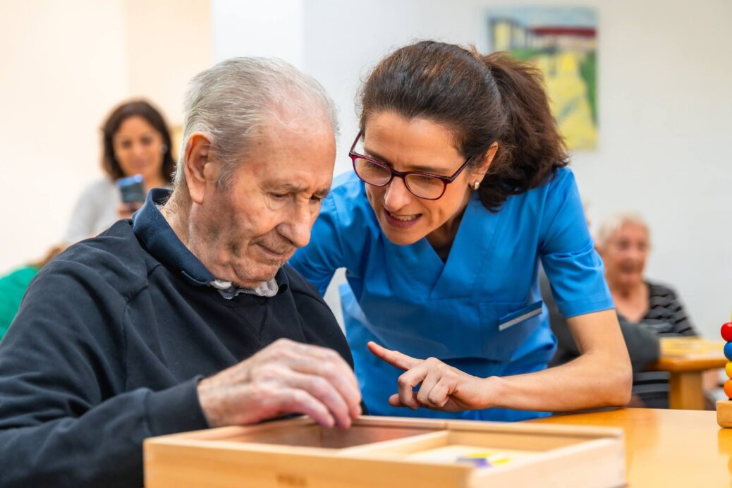 Seniors engaging in group activities at a NJ adult day care center